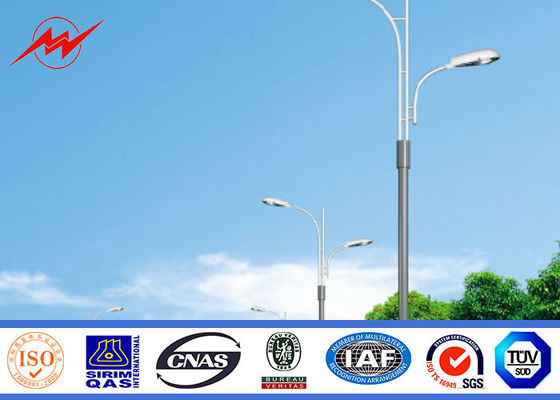 Shockproof 1.5M Double Cross Arm Solar Power Light Pole For Parking Area