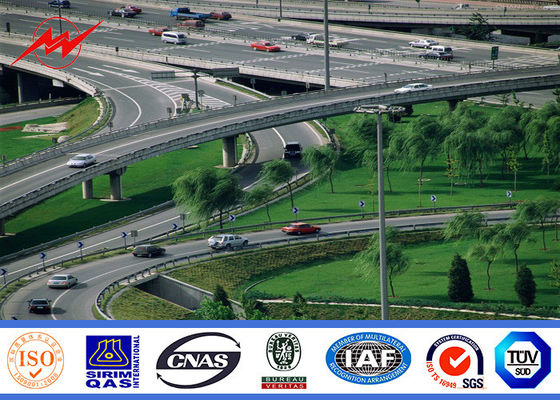 40M 8mm Thickness Plaza High Mast Lighting Pole With Climbing Rung