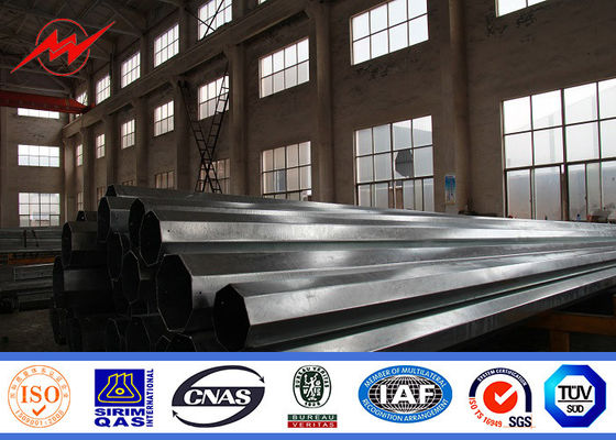 Galvanized 16m 10KN Electrical Steel Utility Pole 1mm To 30mm Thickness