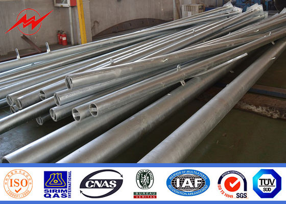 Hot Dip Galvanization 12m Q235 Street Light Poles 2 Cross Arms 160 Km / Hour