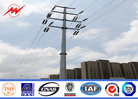 33kv Overhead Line Project Electric Power Pole Galvanised Steel Poles