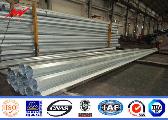 90FT 132kv  Galvanized Electrical Steel Power Pole For Distribution Line