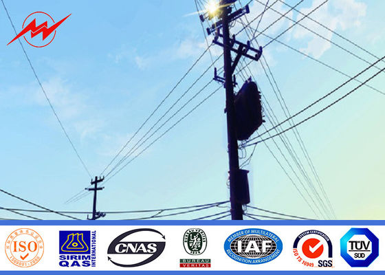 8 Sided Pole Shape Utility Pole Hardware Electrical Power Pole With Bottom Strip