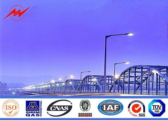 School / Villas Steel High Mast Street Lamp Poles With Drawing 1.0 Safety Factor