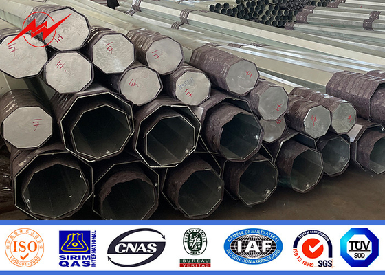 হট ডপ গ্যালভানাইজড অষ্টাঙ্গিক বৈদ্যুতিক শক্তি মেরু উচ্চতা এবং আকৃতি কাস্টমাইজযোগ্য সঙ্গে