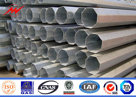220 KV Round Galvanized Electrical Power Pole Transmission Line Poles ISO Approval