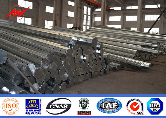 Polygonal 16m 800 DaN Galvanized Steel Power Pole 10kV - 220kV Capacity
