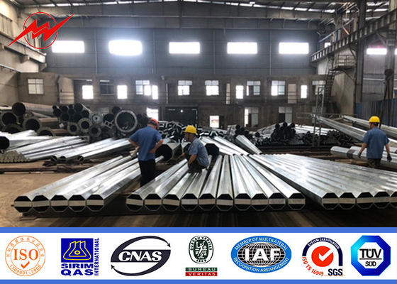 50FT 60FT বৈদ্যুতিক শক্তি মেরু 235n/mm2 এর সর্বনিম্ন ইলেকট্রিক শক্তি শক্তি সহ