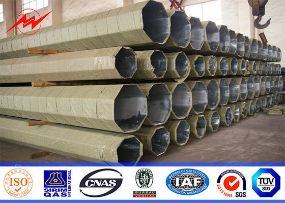 12 Sides 2.5KN Load 15m Galvanised Steel Poles Burial Type Galvanization Standard