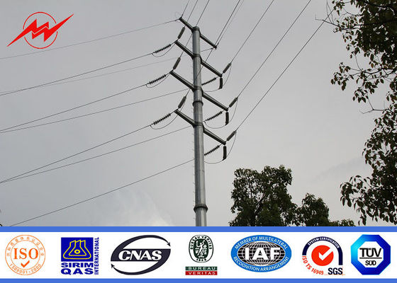 AWS D1.1 16m 6.9kv Power Line Pole / Steel Utility Poles For Mining Industry