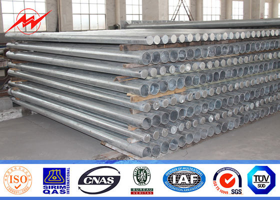 12 Sides 15M Clase 2500 Galvanized Steel Pole With Pairs of Climbing Bolt