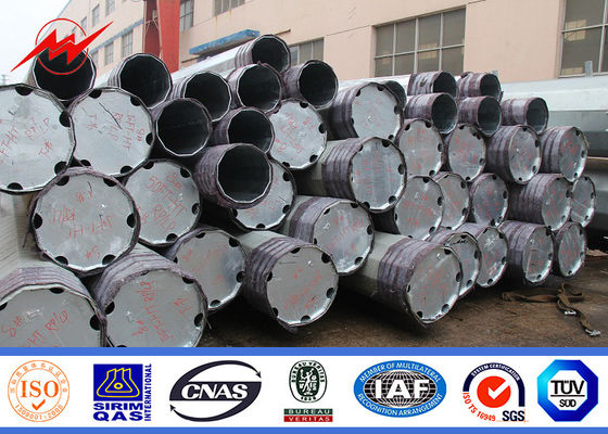 ISO Approval Single Circuit Galvanized Steel Power Pole 25 M 6mm Power Line Pole