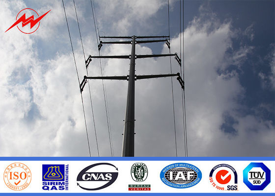 1250 Dan 17M  8 Sides Electrical Power Pole 4mm Thickness Direct Burial ASTM A123 Galvanization Standard