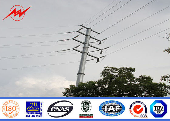 Round Steel Power Pole Multi - Pyramidal Distribution Line Electric Utility Poles