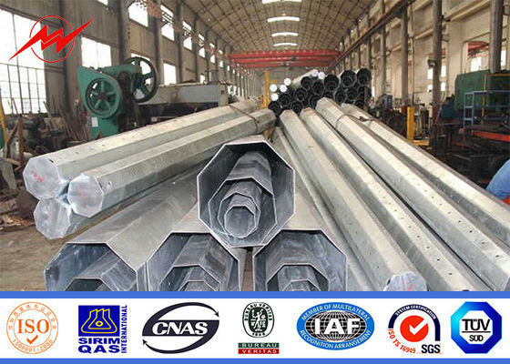 17M Round Tapered Galvanized Power Distribution Steel Transmission Poles AWS D1.1