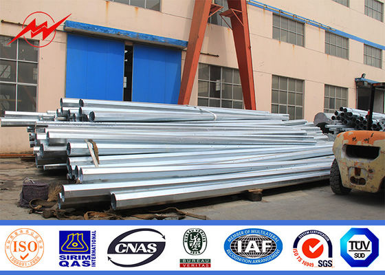 Steel Utility Galvanized Steel Transmission Poles , Shock Resistance Power Line Pole