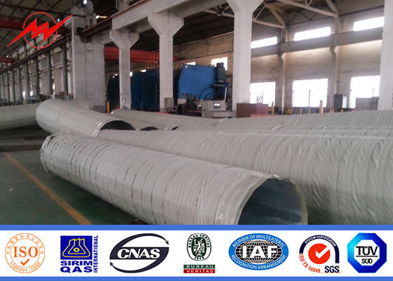 Outside 25m 20KN Transmission Line Poles With Channel Steel 30 M /S Wind Speed