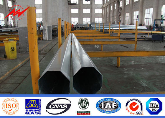 Galvanization Single Circuit Steel Power Pole Utility Transmission Line Poles