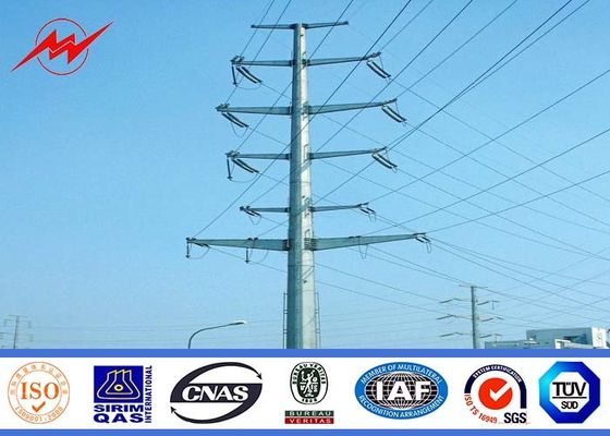 320kv Transmission Electrical Steel Tubular Pole Self Supporting / Metal Utility Poles