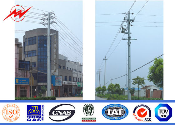 Multi Sides Electrical Power Pole / Galvanization Steel Utility Poles , NFA91121 Standard