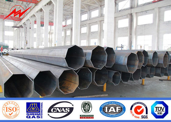 +/-2% Tolerance 12m 1500Dan Galvanized Steel Pole For Power Line Distribution Project