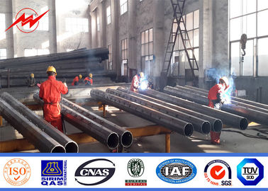 Q345 ইস্পাত 33kv বৈদ্যুতিক ইউটিলিটি পোল বৃত্তাকার টেপারড বহুভুজ অষ্টভুজা