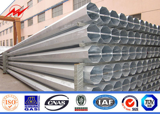 36M Galvanized Power Transmission Steel Poles 10kv - 550kv For Power Line