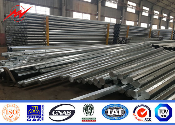 Electric Power Transmission Line Steel Tubular Pole 10kV Hot Dip Galvanized