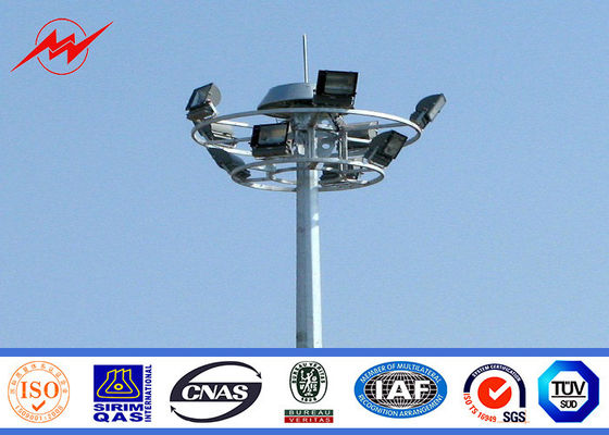 highway / Football Stadium High Mast Light Pole 30m Height 12mm Thickness
