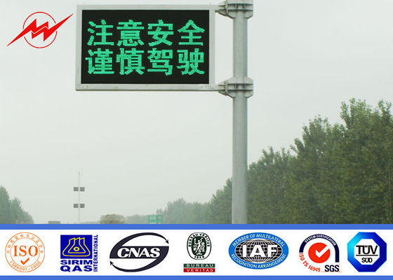 Galvanized Cctv Camera Traffic Light / Driveway Light Poles With Powder Painting