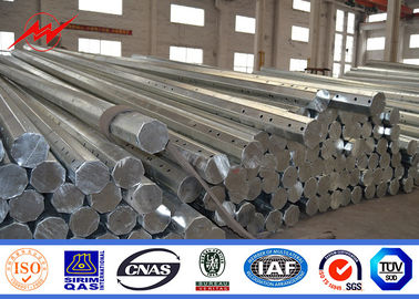 ক্রস আর্মস ISO 9001 সহ গ্যালভানাইজড স্টিল বৈদ্যুতিক পাওয়ার পোল বিটুমেন 20m