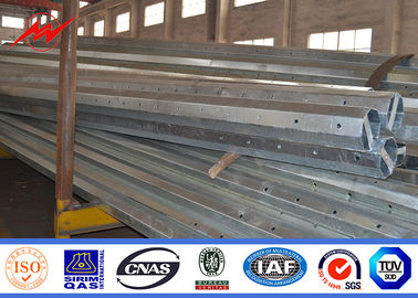 Astm A123 Galvanized পাইপ 8-20m ইস্পাত নলাকার বৈদ্যুতিক মেরু