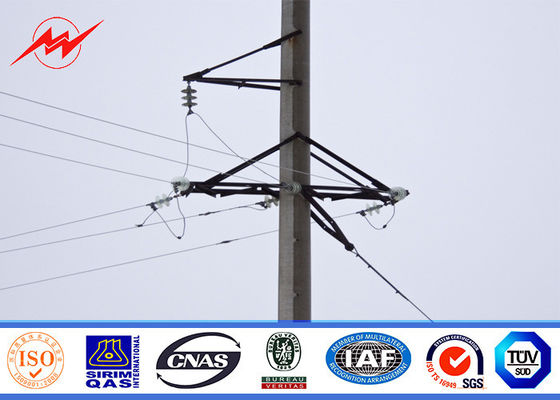 95FT NGCP Philippines Hot Dip Galvanization Steel Power Poles AWS D 1.1