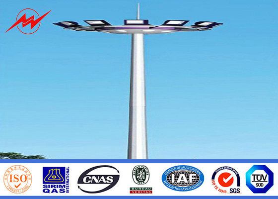 25m Steel Polygonal High mast Flood Light Poles with LED Lamps