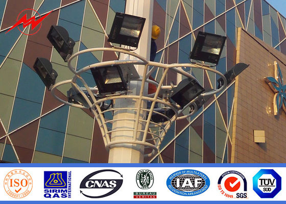 55 মি ইস্পাত বহুগামী উচ্চ মস্তিষ্কের হাল্কা মেরু 500W LED বন্যা হালকা পোলস