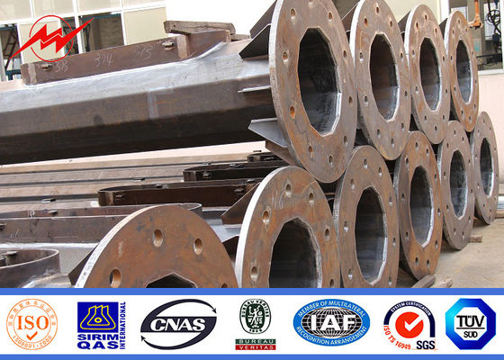 Galvanization 25M উচ্চ মস্ত টাওয়ার চক্রের উন্নত পার্শ্ব টিউবুলার স্টিল Monopole যোগাযোগ টাওয়ার