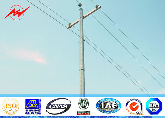15M Tubular Galvanized  Steel Utility Power Electrical Pole Venezuela For 33KV Electrical Power Distribution