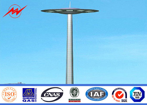 40M Outdoor Hot Dip Galvanized High Mast Tower With Rasing system for Stadium Lighting