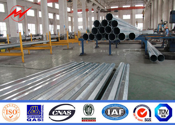 14m 8KN Steel Electric Utility Pole For 115KV Distribution Line Project