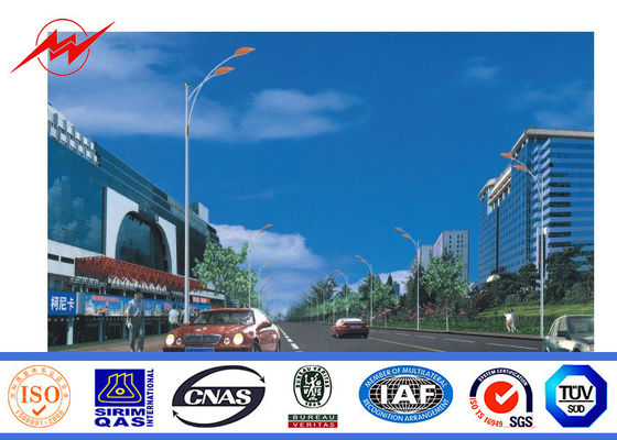 Hot Dip Galvanized Steel Road Light Pole Octagonal 10M Height with 100W LED Light For Street Lighting