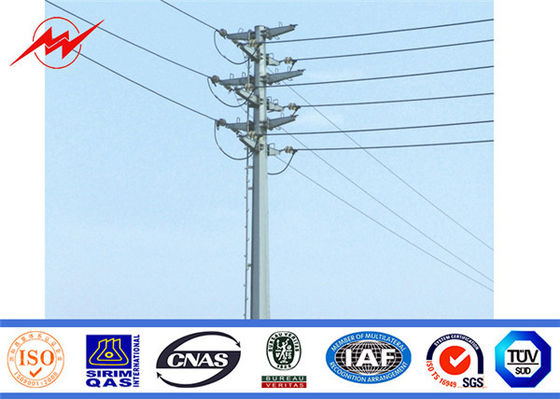12m Hot Dip Galvanization , Double Circuit Steel Power Pole For Electrical Transmission