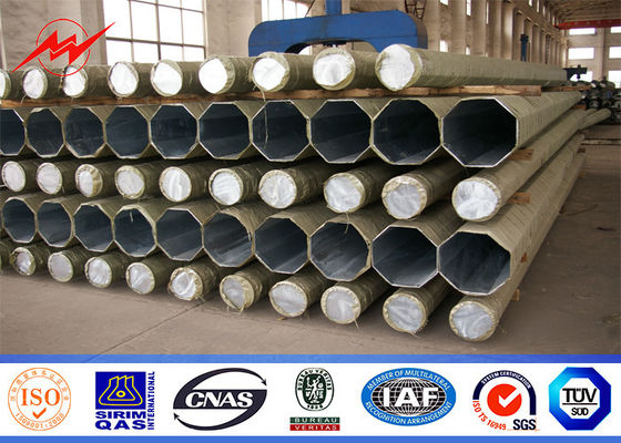 ট্রান্সমিশন বিতরণ জন্য 132kV উচ্চ স্ট্রেংথ স্টীল শক্তি মেরু 15mm বেধ