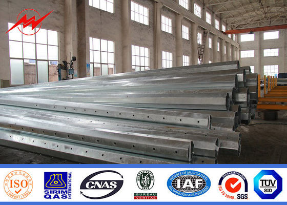 Q235 Galvanized ইস্পাত শক্তি মেরু, বৈদ্যুতিক ট্রান্সমিশন লাইন পল্লব
