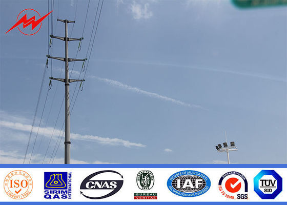 66kV বিদ্যুৎ ট্রান্সমিশন পাওয়ার মেরু লাইন টাওয়ার / স্ট্রেইট মেরু ওভারহেড ট্রান্সমিশন লাইন জন্য