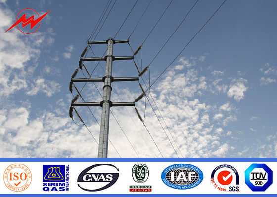 বিদ্যুত্ বিতরণ লাইন মেরু জন্য Galvanized এবং বিটুমেন ইস্পাত মেরু