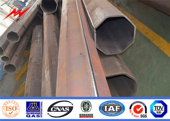 Galvanized HDG 132 কেভি বৈদ্যুতিক সামগ্রী অষ্টকোণীয় ইস্পাত মেরু
