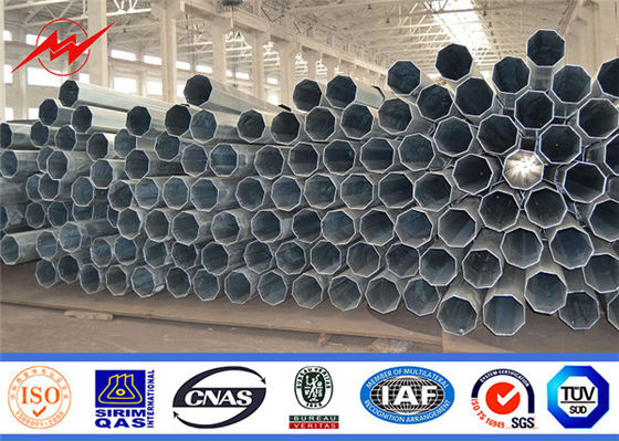 Galvanized HDG 132 কেভি বৈদ্যুতিক সামগ্রী অষ্টকোণীয় ইস্পাত মেরু