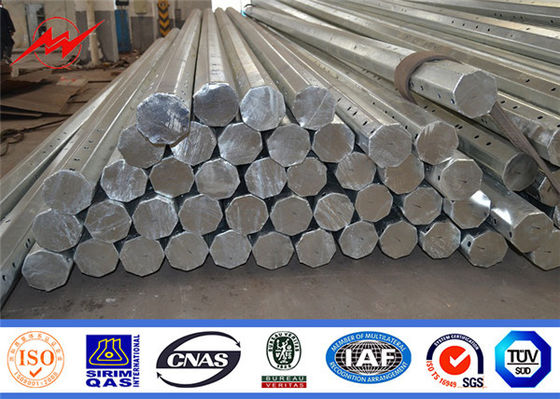 Galvanized HDG 132 কেভি বৈদ্যুতিক সামগ্রী অষ্টকোণীয় ইস্পাত মেরু