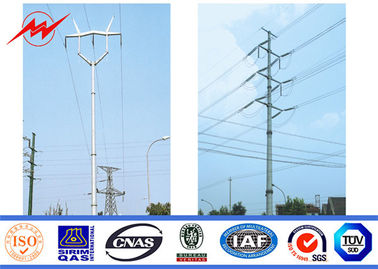 75ft 4mm Q235 Hdg বৈদ্যুতিক শক্তি মেরু বহুভুজ ডাবল ক্রস হেড আই এস এ সার্টিফিকেশন