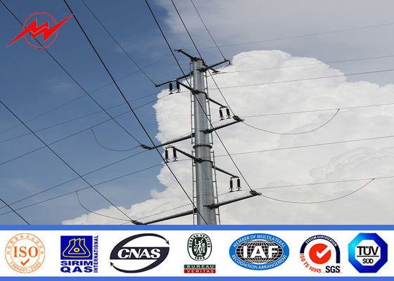 110 কেভি 40M 33kv ট্রান্সমিশন পাওয়ার লাইন জন্য Galvanized ইস্পাত ইলেকট্রিক টুবুলার মেরু
